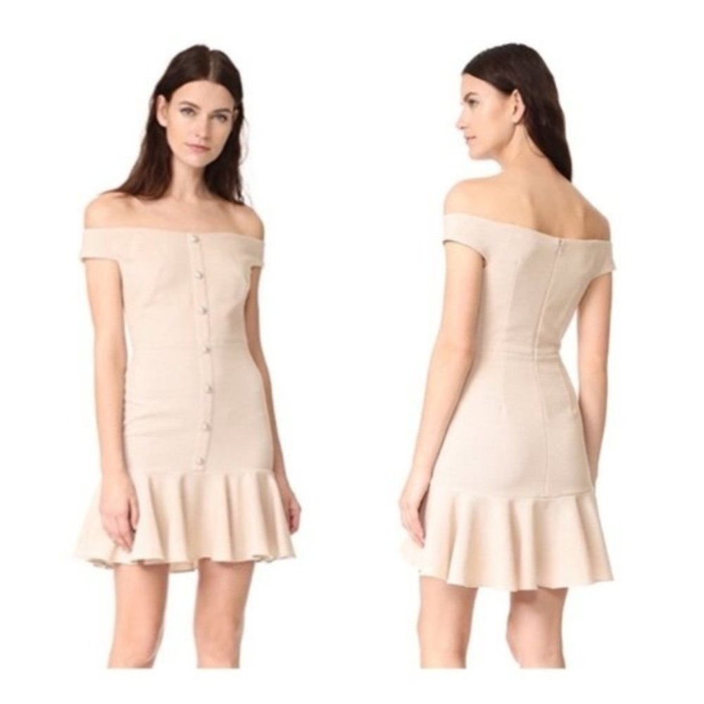 VERONICA BEARD Winnie Off Shoulder Flounce Dress - Picture 1 of 8